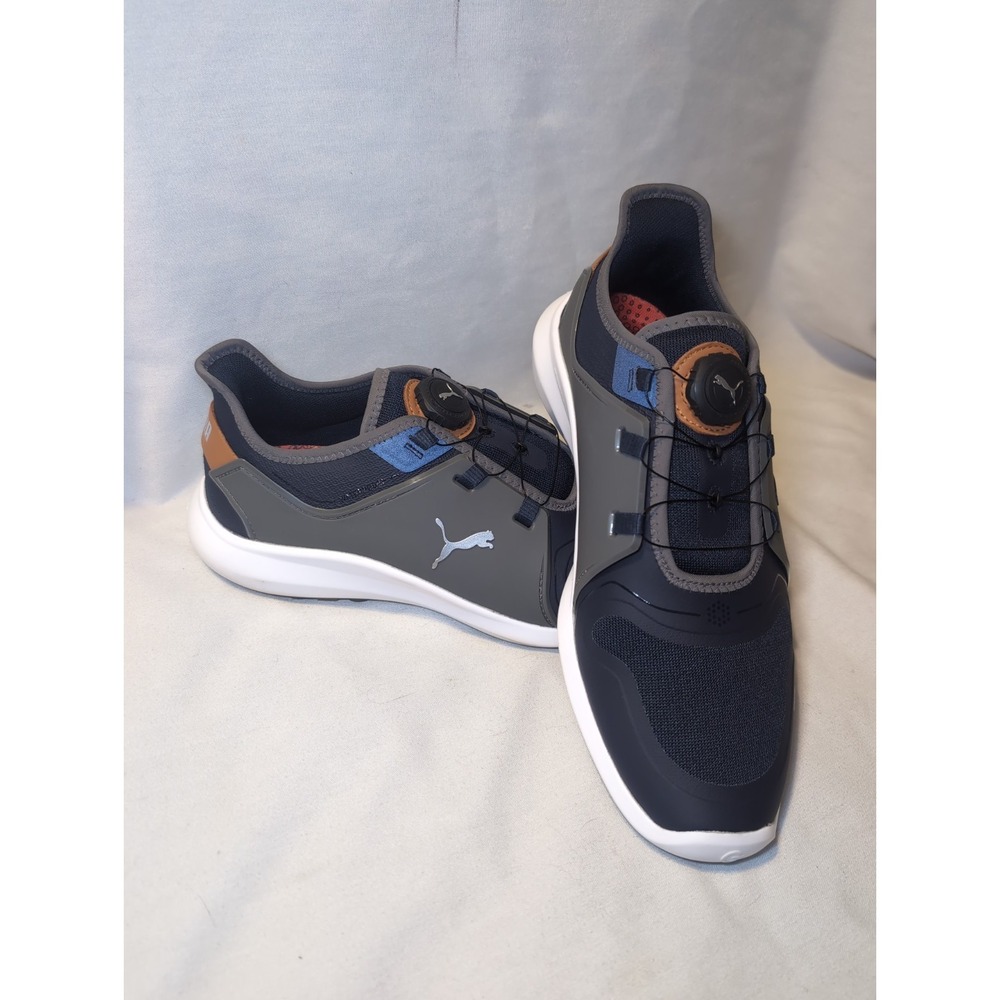 Puma Men's Ignite Fasten8 Disc Golf Shoe Navy Blue/Gray Mens Size 8.5